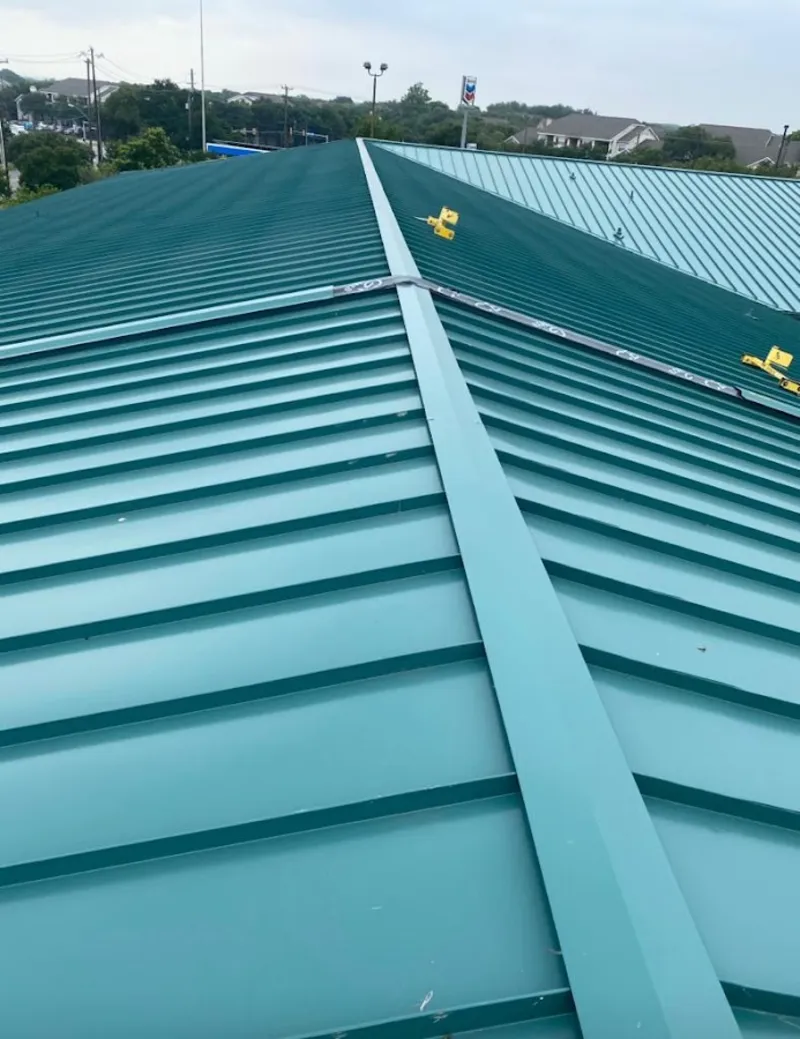 Green commercial metal roof ridge and valley for Metal Roof Repair in Scottsdale